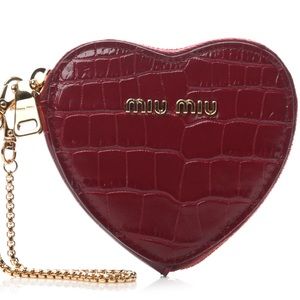 miu miu croc embossed heart purse